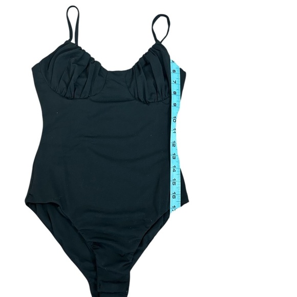 Princess Polly Levey Black Bodysuit with Ruched Cups and Snaps Womens Size US 2 - Picture 13 of 14